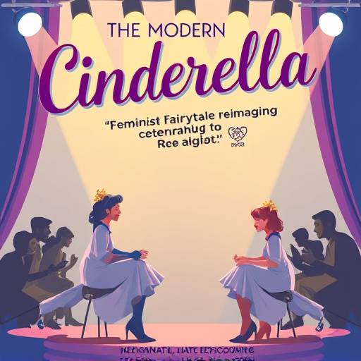 Affiche du spectacle 'Cendrillon', une version moderne et féministe du conte de fées, avec des dialogues amusants et des personnages contemporains.