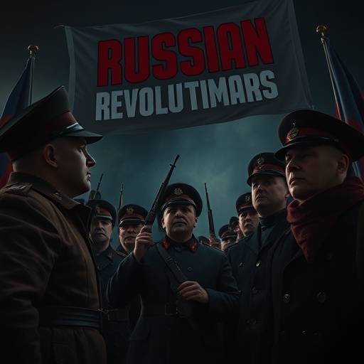 Affiche du spectacle 'Les Justes', montrant des révolutionnaires russes face à un dilemme moral.